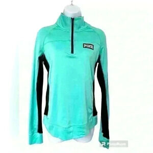 PINK Victoria’s Secret Ultimate Pullover 1/4 Zip Jacket Shirt Small Mint Green